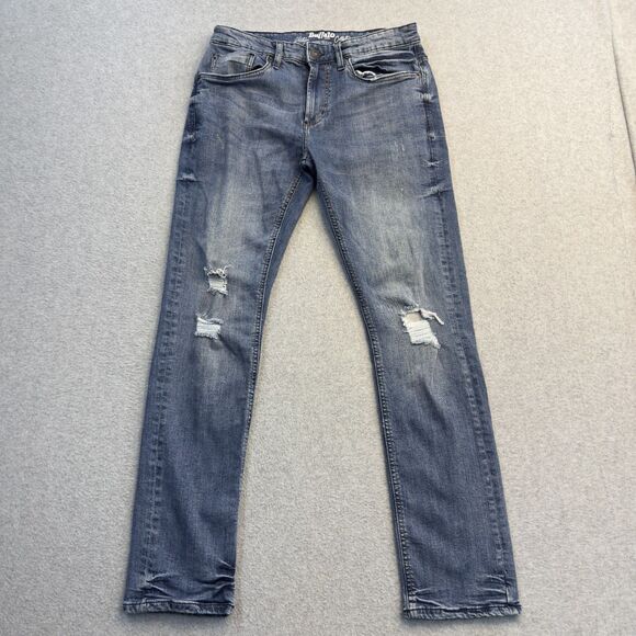 Buffalo David Bitton Jeans Mens 31x32 Ash X Distressed Basic Slim Stretch - Picture 1 of 14